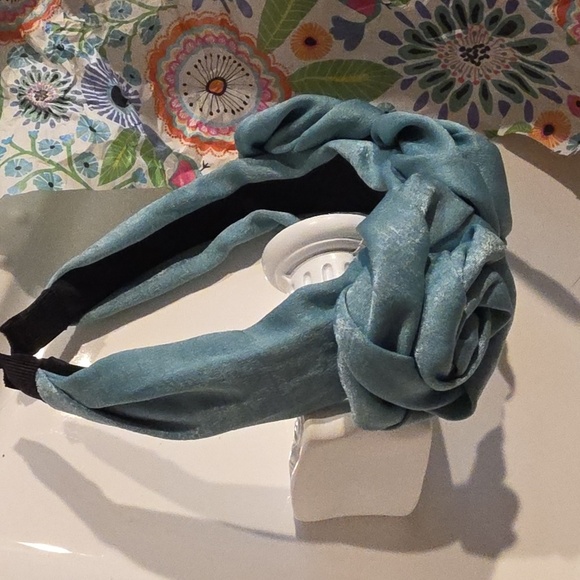 ANTHROPOLOGIE Rose headband turquoise Statement | NWOT